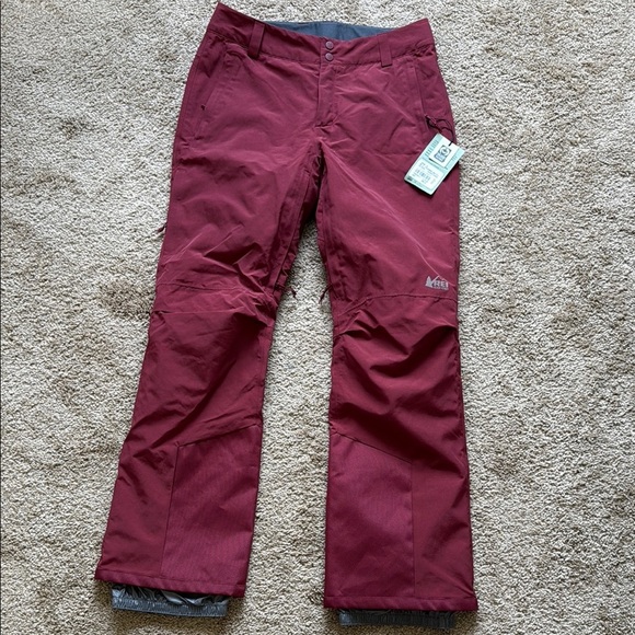 NWT REI Co-Op Powderbound Insulated Snow Ski Pants Burgundy Red - Picture 2 of 10